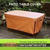imageRVMATE Rectangular Patio Table Cover Heavy Duty Vinyl Waterproof Patio Furniture Cover for Outdoor Dining Table and Chairs Fit up to 126L x 82W x 27H inch