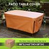 imageRVMATE Rectangular Patio Table Cover Heavy Duty Vinyl Waterproof Patio Furniture Cover for Outdoor Dining Table and Chairs Fit up to 88L x 62W x 28H inch