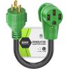imageRVMATE 4 Prong 12 Inch 30 Amp to 30 Amp RV Generator Adapter Cord ETL Certified STW 104 L1430P Male Plug to TT30R Female Connector with LED Indicator3 PRONG 30A TO 50A