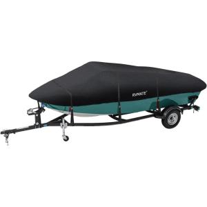 imageRVMATE 1214ft Boat Cover 210D Marine Grade Polyester Fits VHull TriHull Fishing Boat Runabout Length1214 Beam Width68 BlackBLACK