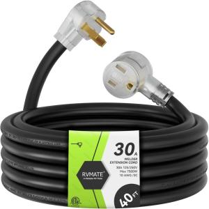 imageRVMATE 250V 40 Feet Welder Extension Cord 8 AWG NEMA 650 STW Heavy Duty Welding Cord with LED Indicator10AWG  40FT