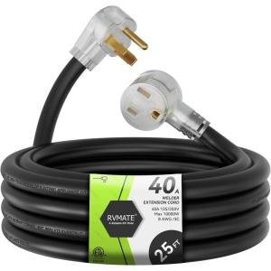 imageRVMATE 250V 40 Feet Welder Extension Cord 8 AWG NEMA 650 STW Heavy Duty Welding Cord with LED Indicator8AWG  25FT