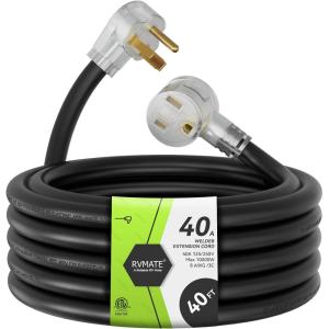 imageRVMATE 250V 40 Feet Welder Extension Cord 8 AWG NEMA 650 STW Heavy Duty Welding Cord with LED Indicator8AWG  40FT