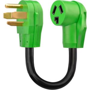 imageRVMATE Dryer Adapter Cord 3 Prong to 4 Prong 30Amp NEMA 1430P Male to 1030R Female Receptacle 3 Prong to 4 Prong Waterproof PVC Jacket 12 Inch Plug Adapter