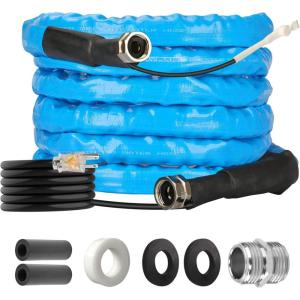 imageRVMATE Heated Water Hose for RV 50FT 20  Antifreeze Heated RV Water Hose with Energy Saving Thermostat for RVCamperHomeGarden RV Accessories100FT