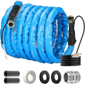 imageRVMATE Heated Water Hose for RV 50FT 20  Antifreeze Heated RV Water Hose with Energy Saving Thermostat for RVCamperHomeGarden RV Accessories75FT