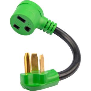 imageRVMATE Welder Adapter Cord 50 Amp to 50 Amp NEMA 1450P to 650R Electrical RV Converter 12 InchNEMA 1030P to 650R