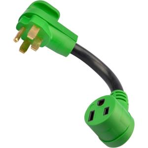 imageRVMATE Welder Adapter Cord 50 Amp to 50 Amp NEMA 1450P to 650R Electrical RV Converter 12 InchNEMA 1450P to 650R